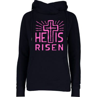 Christian Easter Jesus Christ Is Risen Womens Funnel Neck Pullover Hood