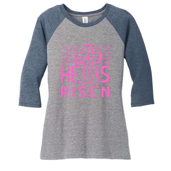 Christian Easter Jesus Christ Is Risen Women's Tri-Blend 3/4-Sleeve Raglan Shirt