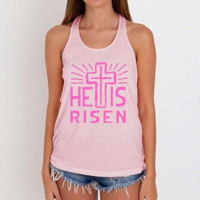 Christian Easter Jesus Christ Is Risen Women's Knotted Racerback Tank