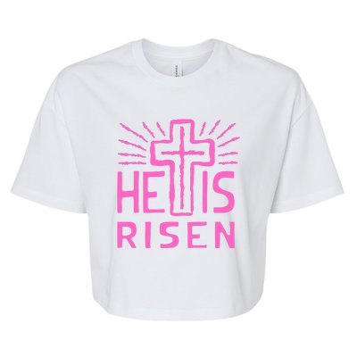 Christian Easter Jesus Christ Is Risen Bella+Canvas Jersey Crop Tee