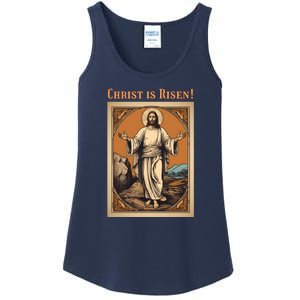 Christian Easter Jesus Christ Is Risen Ladies Essential Tank