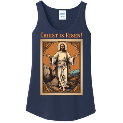 Christian Easter Jesus Christ Is Risen Ladies Essential Tank