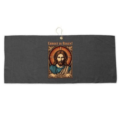 Christian Easter Jesus Christ Is Risen Large Microfiber Waffle Golf Towel