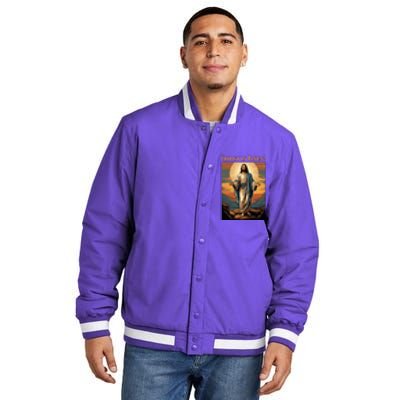 Christian Easter Jesus Christ Is Risen Insulated Varsity Jacket