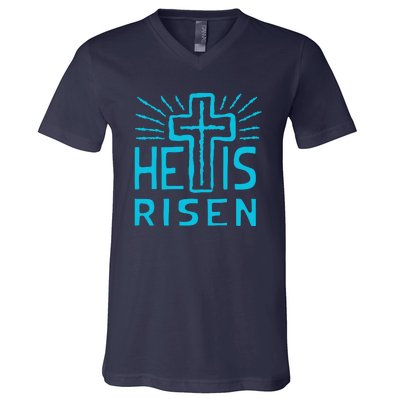 Christian Easter Jesus Christ Is Risen V-Neck T-Shirt