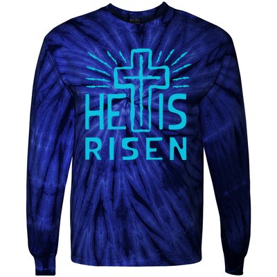 Christian Easter Jesus Christ Is Risen Tie-Dye Long Sleeve Shirt