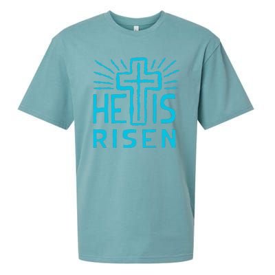 Christian Easter Jesus Christ Is Risen Sueded Cloud Jersey T-Shirt