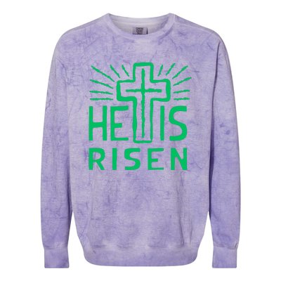 Christian Easter Jesus Christ Is Risen Colorblast Crewneck Sweatshirt