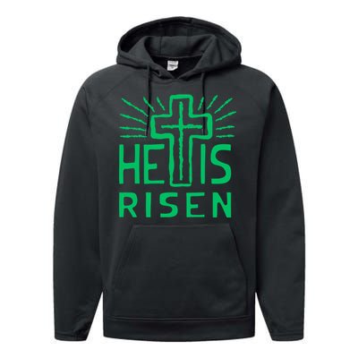 Christian Easter Jesus Christ Is Risen Performance Fleece Hoodie