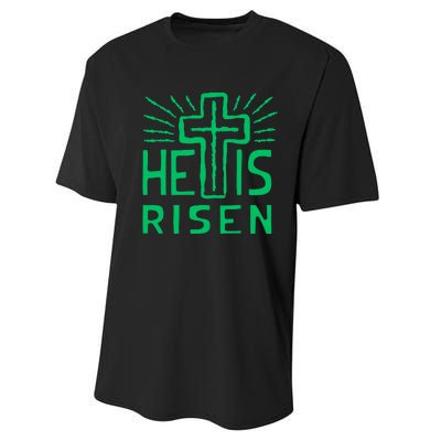 Christian Easter Jesus Christ Is Risen Performance Sprint T-Shirt