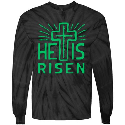 Christian Easter Jesus Christ Is Risen Tie-Dye Long Sleeve Shirt