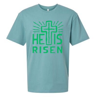 Christian Easter Jesus Christ Is Risen Sueded Cloud Jersey T-Shirt