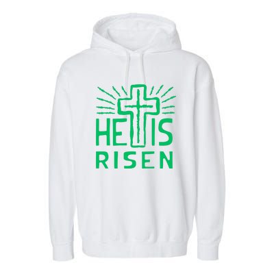 Christian Easter Jesus Christ Is Risen Garment-Dyed Fleece Hoodie