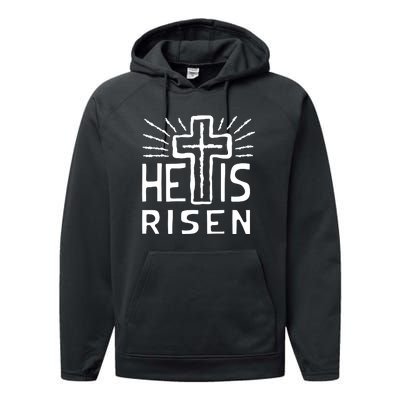 Christian Easter Jesus Christ Is Risen Performance Fleece Hoodie