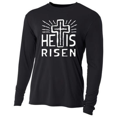 Christian Easter Jesus Christ Is Risen Cooling Performance Long Sleeve Crew