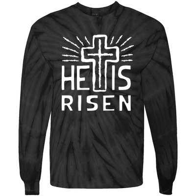 Christian Easter Jesus Christ Is Risen Tie-Dye Long Sleeve Shirt