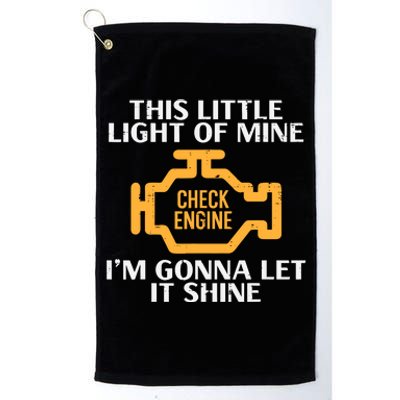 Check Engine Light Shine Funny Car Auto Mechanic Garage Platinum Collection Golf Towel