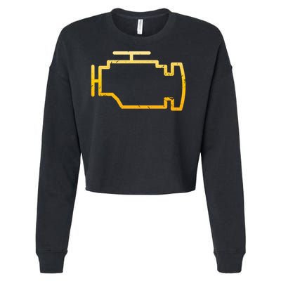 Check Engine Light Funny Mechanic Car Meaningful Cropped Pullover Crew