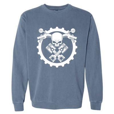 Check Engine Light Funny Mechanic Workshop Motorcycle Repair Gift Garment-Dyed Sweatshirt