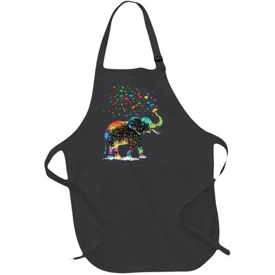 Cute Elephant Lover Animal On Elephant Full-Length Apron With Pockets