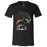 Cute Elephant Lover Animal On Elephant V-Neck T-Shirt