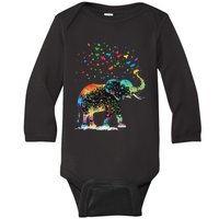 Cute Elephant Lover Animal On Elephant Baby Long Sleeve Bodysuit