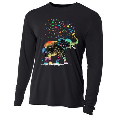 Cute Elephant Lover Animal On Elephant Cooling Performance Long Sleeve Crew