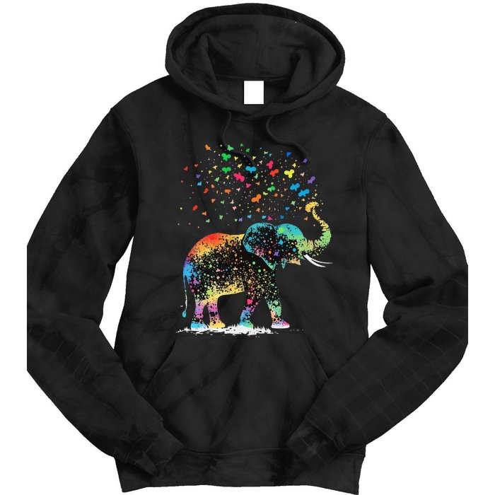 Cute Elephant Lover Animal On Elephant Tie Dye Hoodie