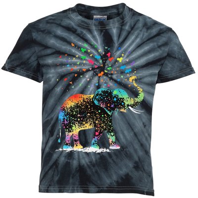 Cute Elephant Lover Animal On Elephant Kids Tie-Dye T-Shirt