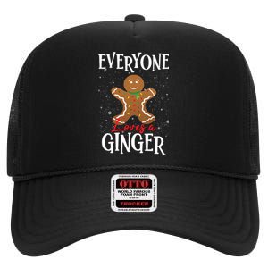 Christmas Everyone Loves A Ginger Funny Baker High Crown Mesh Back Trucker Hat