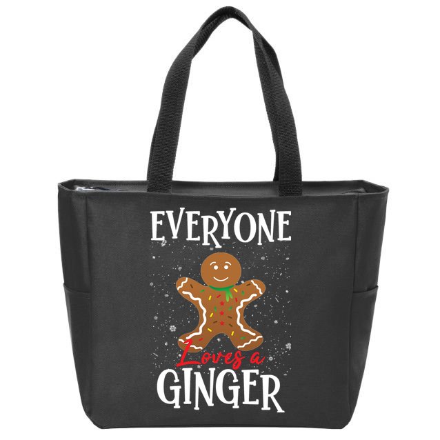 Christmas Everyone Loves A Ginger Funny Baker Zip Tote Bag