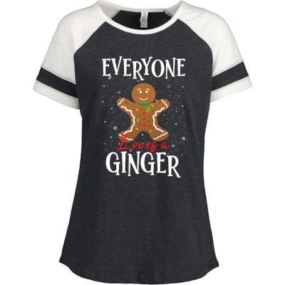 Christmas Everyone Loves A Ginger Funny Baker Enza Ladies Jersey Colorblock Tee