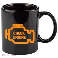 Check Engine Light 11oz C Handle Ceramic Mug