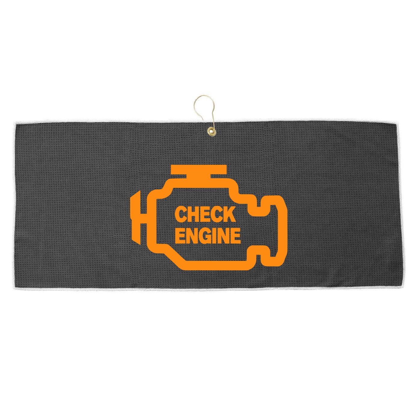 Check Engine Light Large Microfiber Waffle Golf Towel