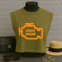 Check Engine Light Garment-Dyed Women's Muscle Tee