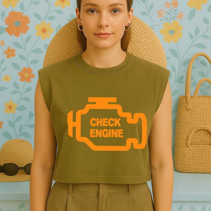 Check Engine Light Garment-Dyed Women's Muscle Tee