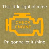 Check Engine Light This Little Light Of Mine Garment-Dyed Women's Muscle Tee