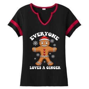 Christmas Everyone Loves A Ginger Funny Holiday Print Gift Ladies Halftime Notch Neck Tee