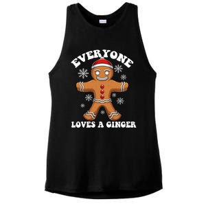 Christmas Everyone Loves A Ginger Funny Holiday Print Gift Ladies PosiCharge Tri-Blend Wicking Tank