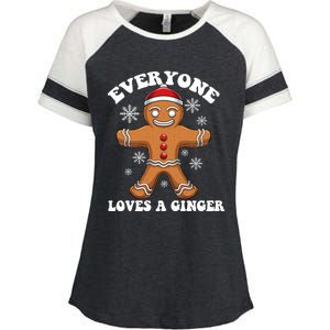 Christmas Everyone Loves A Ginger Funny Holiday Print Gift Enza Ladies Jersey Colorblock Tee