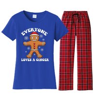 Christmas Everyone Loves A Ginger Funny Holiday Print Gift Women's Flannel Pajama Set