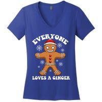 Christmas Everyone Loves A Ginger Funny Holiday Print Gift Women's V-Neck T-Shirt