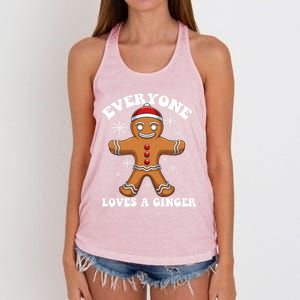 Christmas Everyone Loves A Ginger Funny Holiday Print Gift Women's Knotted Racerback Tank