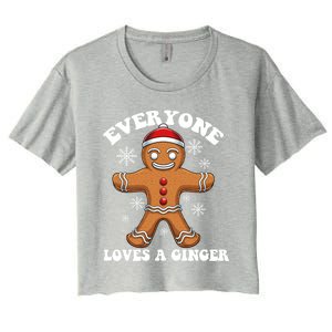 Christmas Everyone Loves A Ginger Funny Holiday Print Gift Women's Crop Top Tee