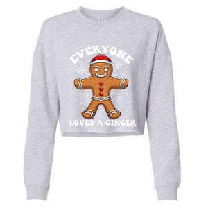 Christmas Everyone Loves A Ginger Funny Holiday Print Gift Cropped Pullover Crew