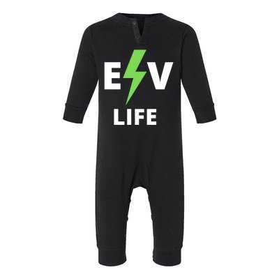 Cool EV Life Electric Vehicle, EVs, Funny Electric Vehicle Infant Fleece One Piece