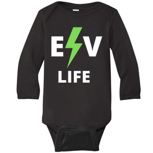 Cool EV Life Electric Vehicle, EVs, Funny Electric Vehicle Baby Long Sleeve Bodysuit