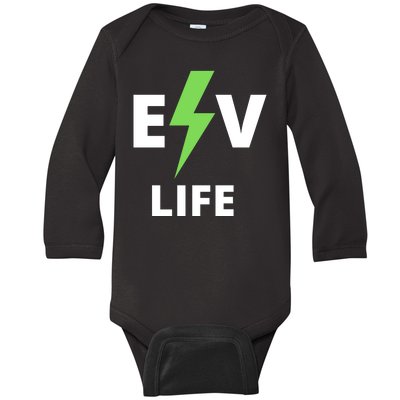 Cool EV Life Electric Vehicle, EVs, Funny Electric Vehicle Baby Long Sleeve Bodysuit