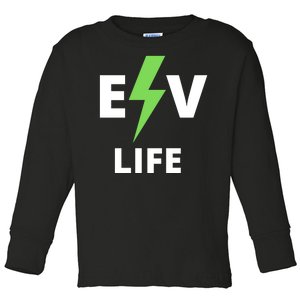 Cool EV Life Electric Vehicle, EVs, Funny Electric Vehicle Toddler Long Sleeve Shirt