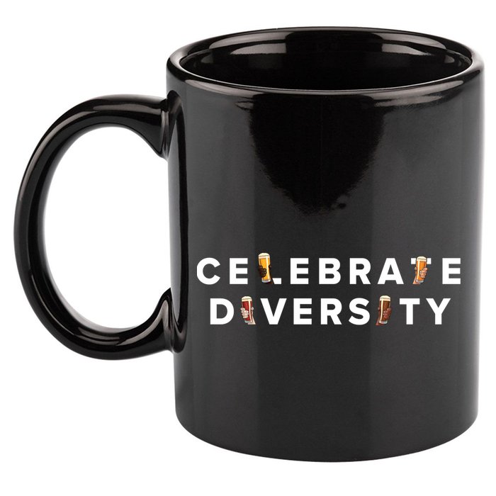 Celebrate Diversity Beer 11oz C Handle Ceramic Mug
